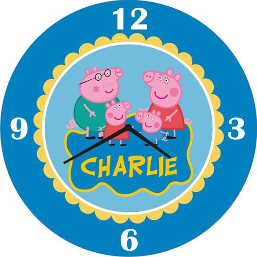 Personalised Peppa Pig inspired Clock THEME PARTIES Pretty UR Party