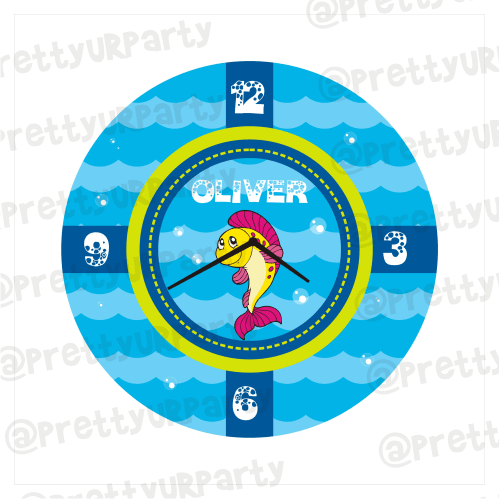Personalised Under The Sea Clock THEME PARTIES Pretty UR Party