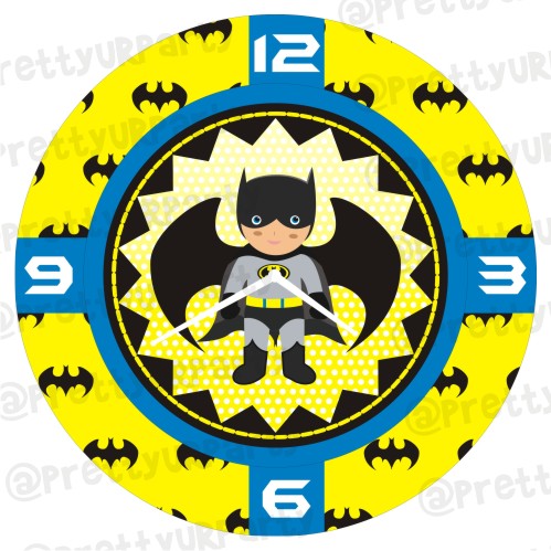 Personalised Batman Inspired Clock THEME PARTIES Pretty UR Party Default Title