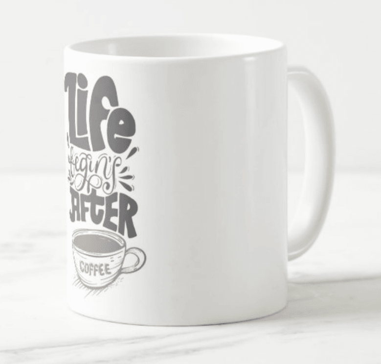Life Begins After Coffee Mug RETURN GIFTS Pretty UR Party