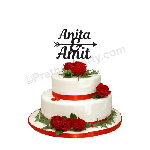 Couple Names Cake Topper HANDCRAFTED Pretty UR Party