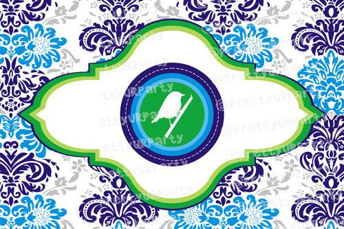 Blue Little Bird Placemats TABLEWARE Pretty UR Party Set of 6 without Coasters