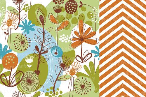 Orange and green floral Placemats TABLEWARE Pretty UR Party Set of 6 without Coasters