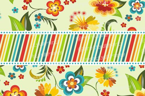 Multicolour stripes and flowers Placemats TABLEWARE Pretty UR Party Set of 6 without Coasters