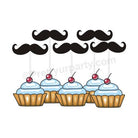 Moustache Cupcake Topper THEME PARTIES Pretty UR Party