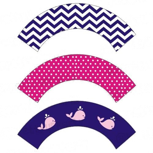 Girly Nautical Cupcake Wrappers