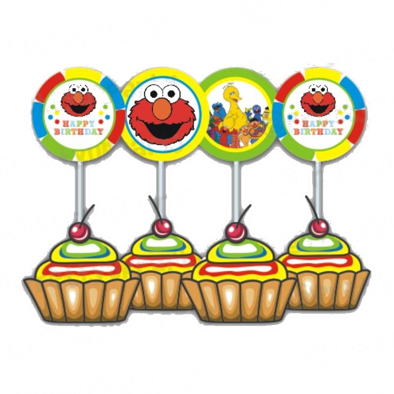 Elmo Theme Cupcake / Food Toppers