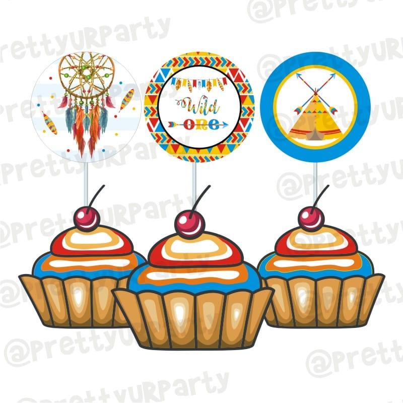 Wild One Theme Cupcake Toppers ALL PARTY SUPPLIES Pretty UR Party Default Title