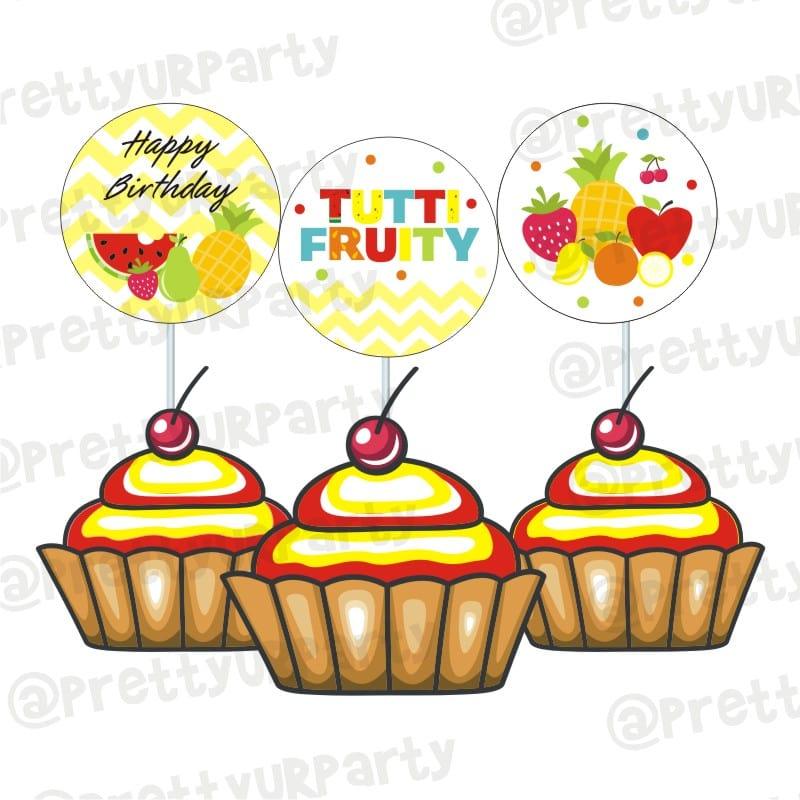 Tutti Fruity Theme Cupcake Toppers THEME PARTIES Pretty UR Party Default Title