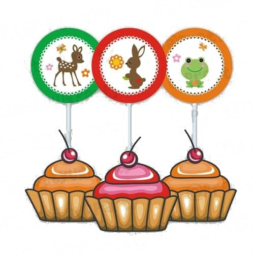 Woodland Forest theme Cupcake Toppers