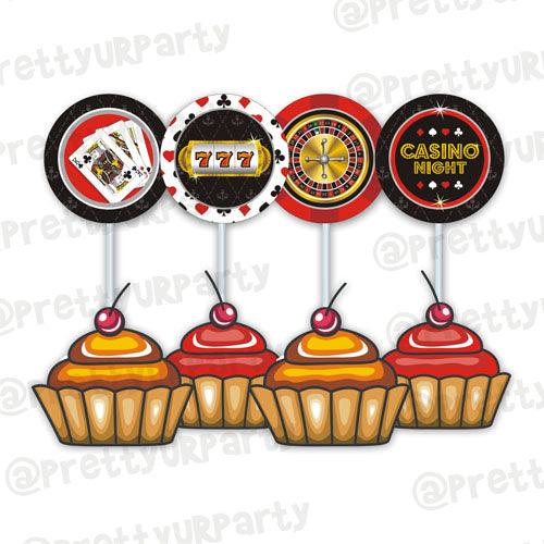 Casino Night Cupcake / Food Toppers ALL PARTY SUPPLIES Pretty UR Party Default Title