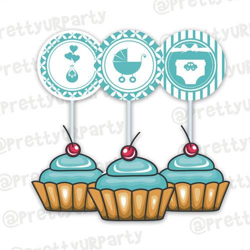 Baby & Co. Cupcake / Food Toppers BABY SHOWER Pretty UR Party Default Title