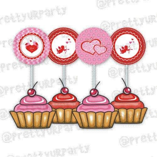 Valentine's Day Cupcake Toppers ALL PARTY SUPPLIES Pretty UR Party Default Title