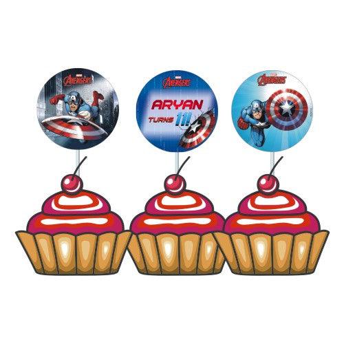 Captain America Cupcake / Food Toppers THEME PARTIES Pretty UR Party Default Title