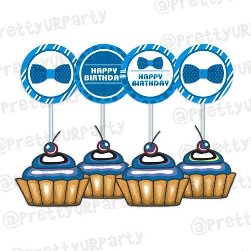 Bow Tie Cupcake / Food Toppers THEME PARTIES Pretty UR Party Default Title