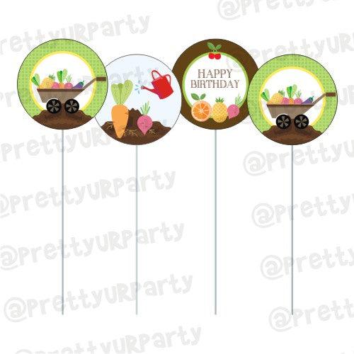 Gardening Theme Cupcake / Food Toppers THEME PARTIES Pretty UR Party Default Title