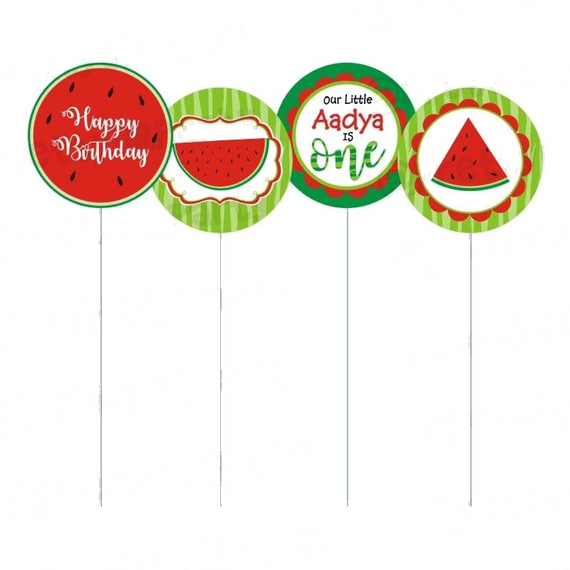 Watermelon Theme Cupcake Toppers