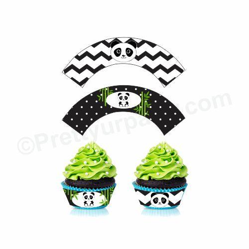Panda Theme Cupcake Wrappers THEME PARTIES Pretty UR Party Default Title