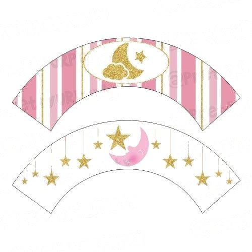 Twinkle Twinkle Little Star Pink Cupcake Wrappers