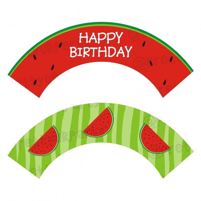 Watermelon Theme Cupcake Wrappers