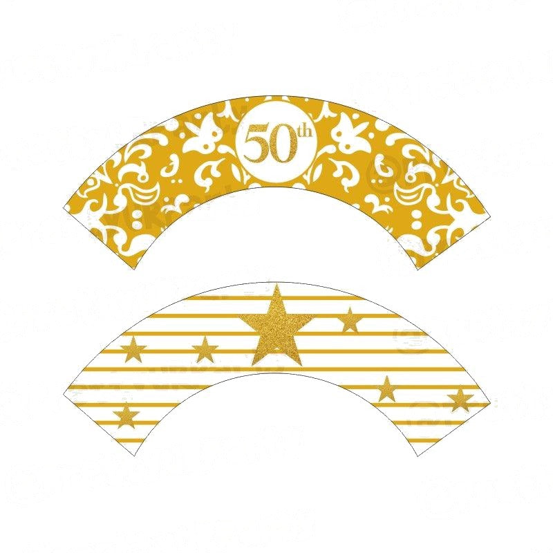 50th Anniversary Theme Cupcake Wrappers