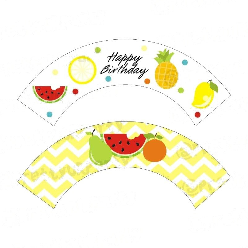 Tutti Fruity Theme Cupcake Wrappers
