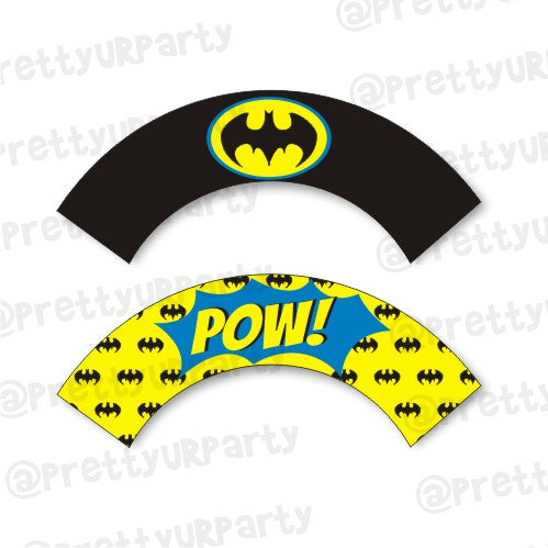 Batman Inspired Cupcake Wrappers THEME PARTIES Pretty UR Party