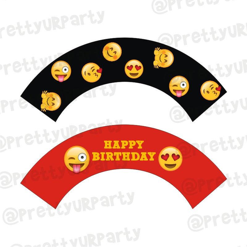 Emoji Theme Cupcake Wrappers THEME PARTIES Pretty UR Party Default Title