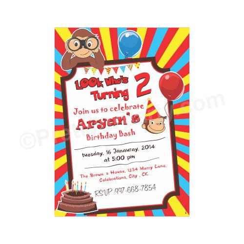 Curious George E-Invitations THEME PARTIES Pretty UR Party