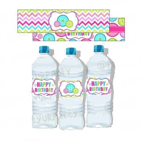 Cute As a Button Water Bottle Labels