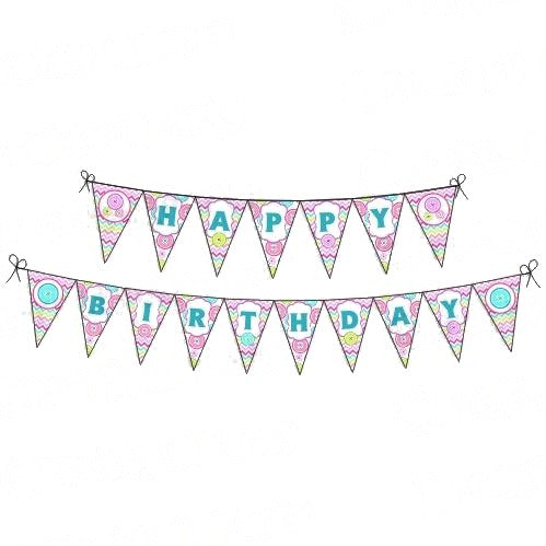 Cute As a Button Theme Bunting