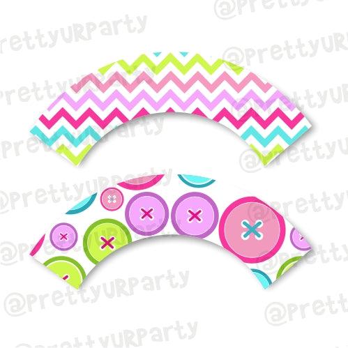 Cute As a Button Cupcake Wrappers THEME PARTIES Pretty UR Party Default Title