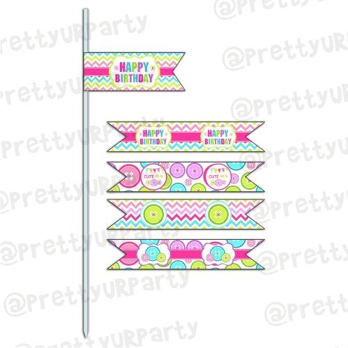 Cute As a Button Drink Straws THEME PARTIES Pretty UR Party