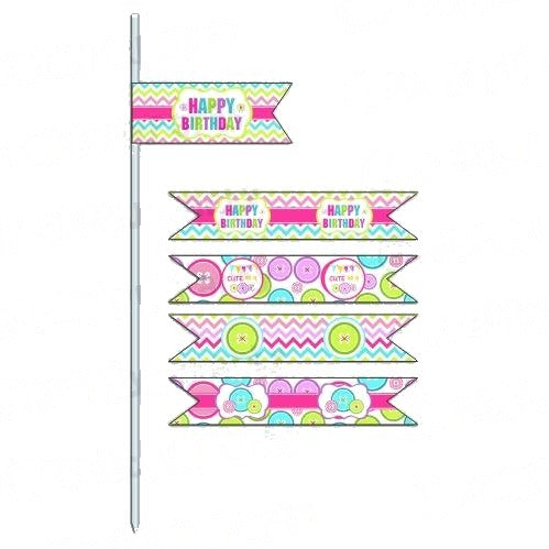 Cute As a Button Drink Straws