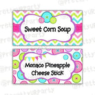 Cute As a Button Food Labels / Buffet Table Cards THEME PARTIES Pretty UR Party Default Title