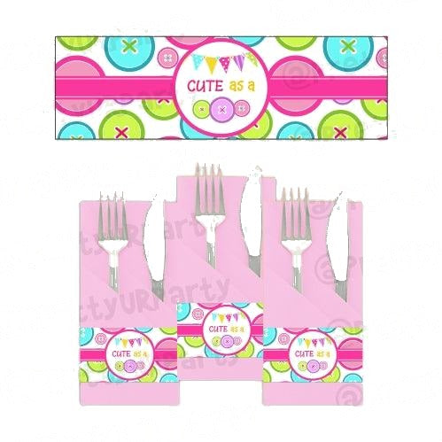 Cute As a Button Napkin Rings