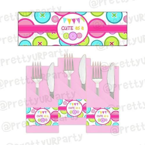 Cute As a Button Napkin Rings THEME PARTIES Pretty UR Party Default Title