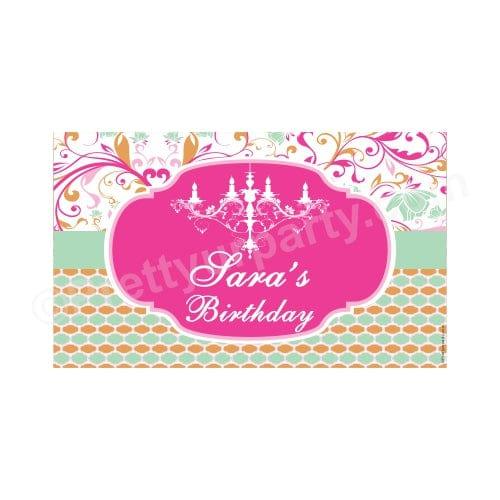 Vintage Glam Theme Backdrop PERSONALISED Pretty UR Party Default Title