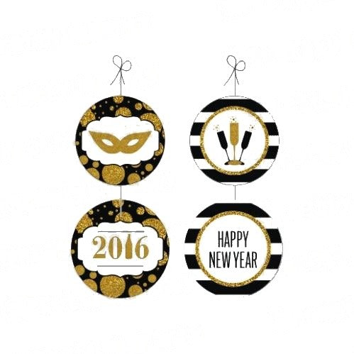 Gold and Black New Year Danglers