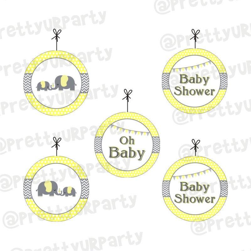 Elephant Baby shower Danglers BABY SHOWER Pretty UR Party Default Title
