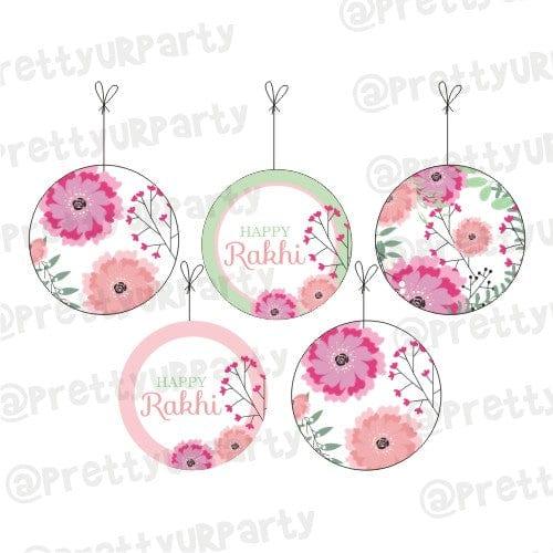 Pink Floral Rakhi Theme Danglers ALL PARTY SUPPLIES Pretty UR Party