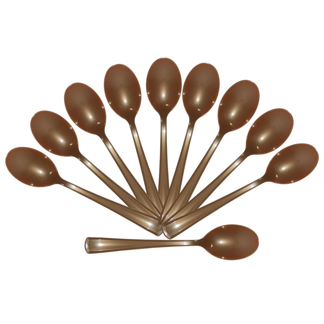Golden Plastic Spoons - Pack of 10 THEME PARTIES Pretty UR Party