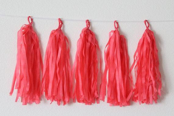 Dark Orange Tassel Garland Kit - Set of 5 THEME PARTIES Pretty UR Party