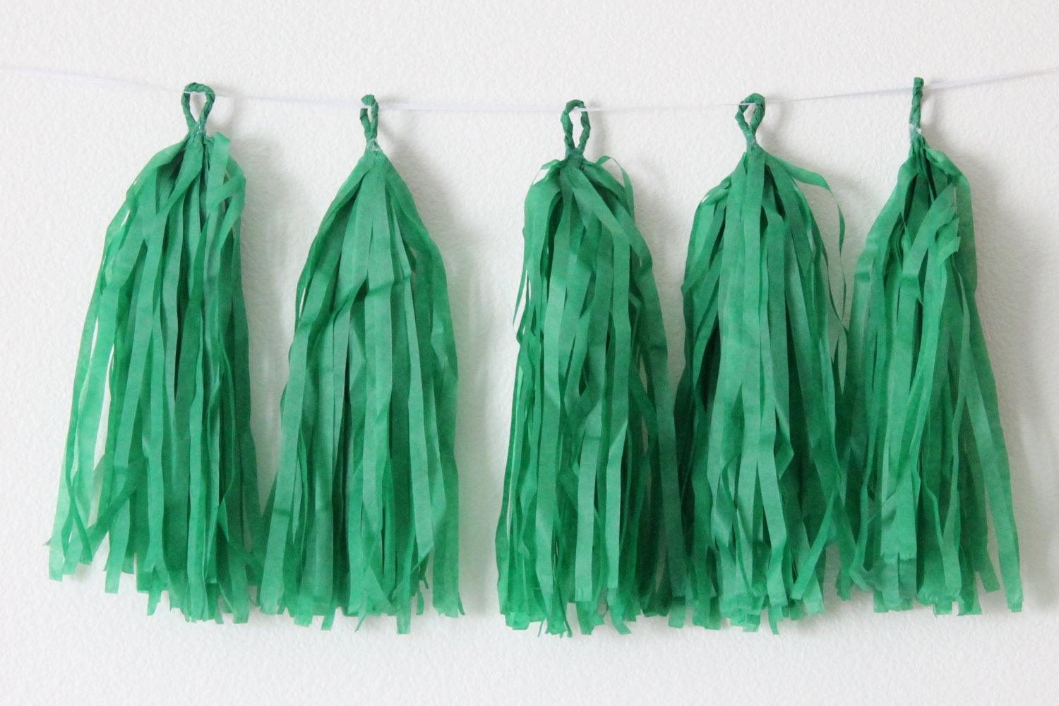 Dark Green Tassel Garland Kit - Set of 5 THEME PARTIES Pretty UR Party