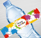 Colorful Splash Water Bottle Label GIFT FOR ALL Pretty UR Party