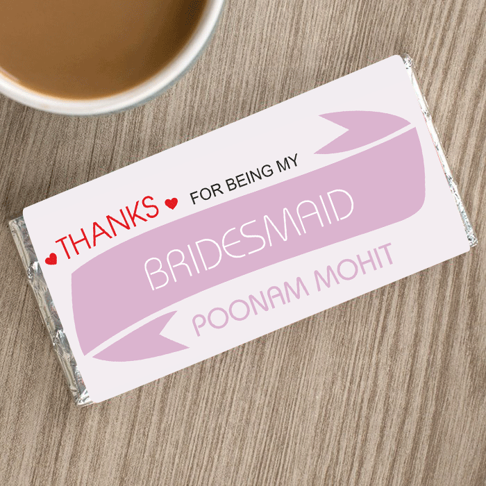 Personalised Bridesmaid Chocolate Wrapper GIFT FOR ALL Pretty UR Party