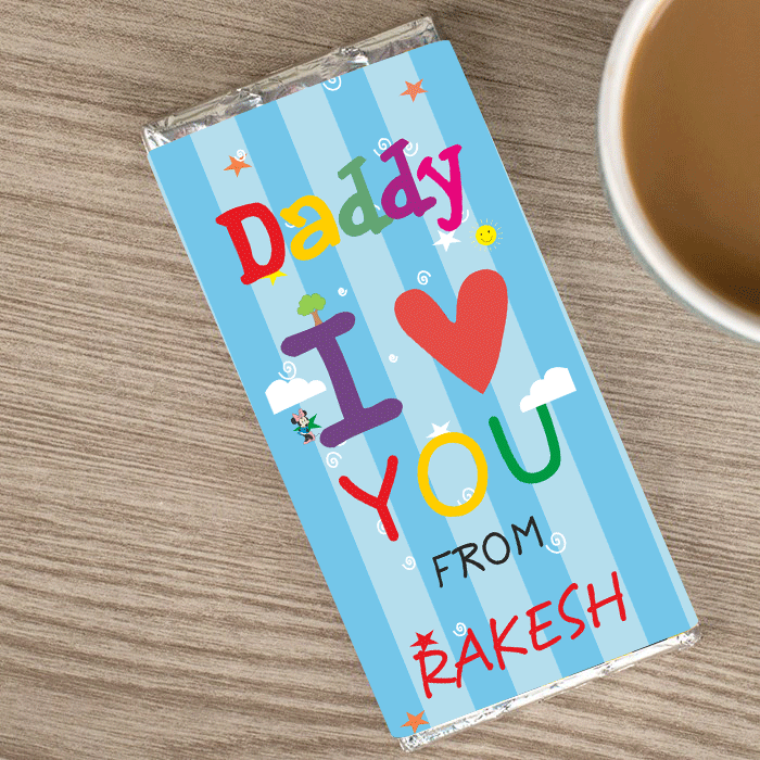 Daddy I Love You Personalised Chocolate Wrapper GIFT FOR ALL Pretty UR Party