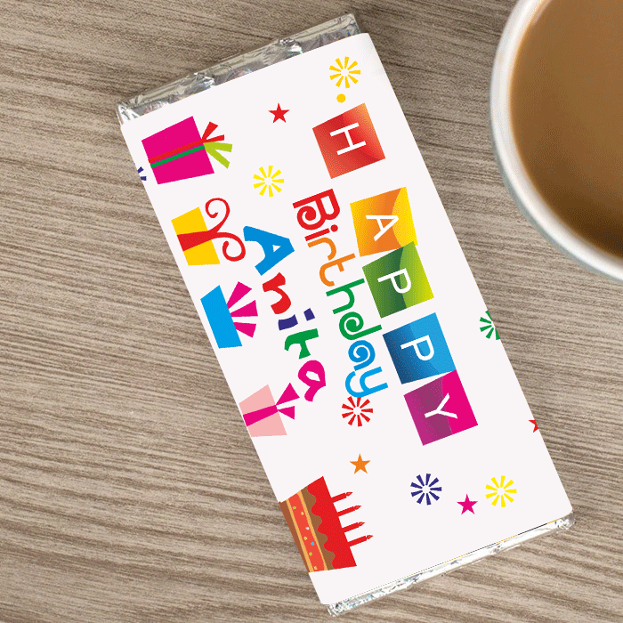 Happy Birthday Personalised Chocolate Wrapper GIFT FOR ALL Pretty UR Party