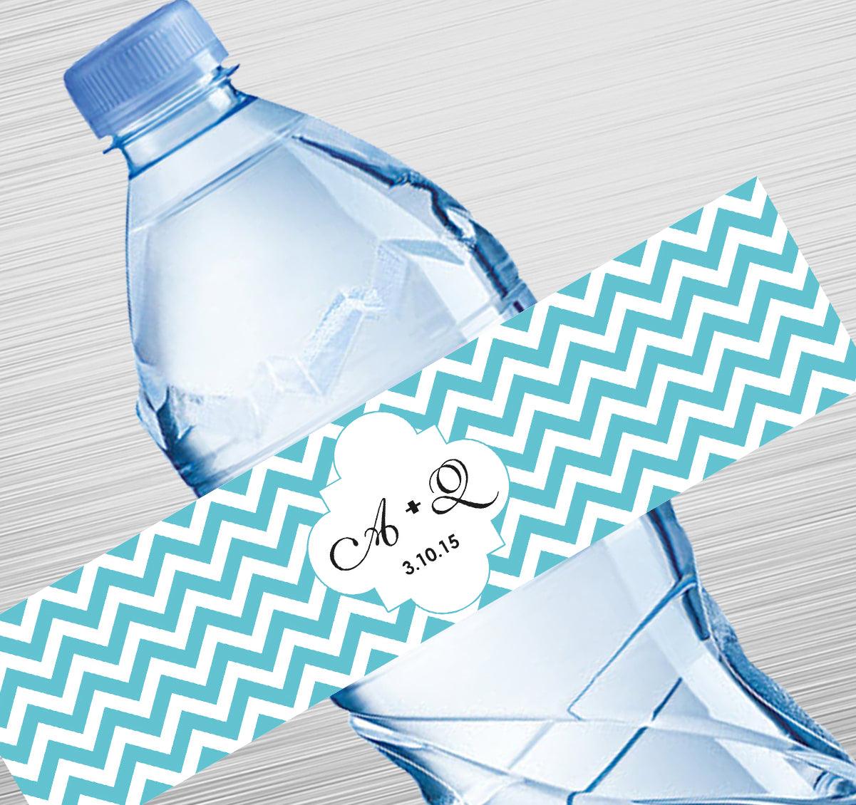 Chevron Intitials Water Label GIFT FOR ALL Pretty UR Party