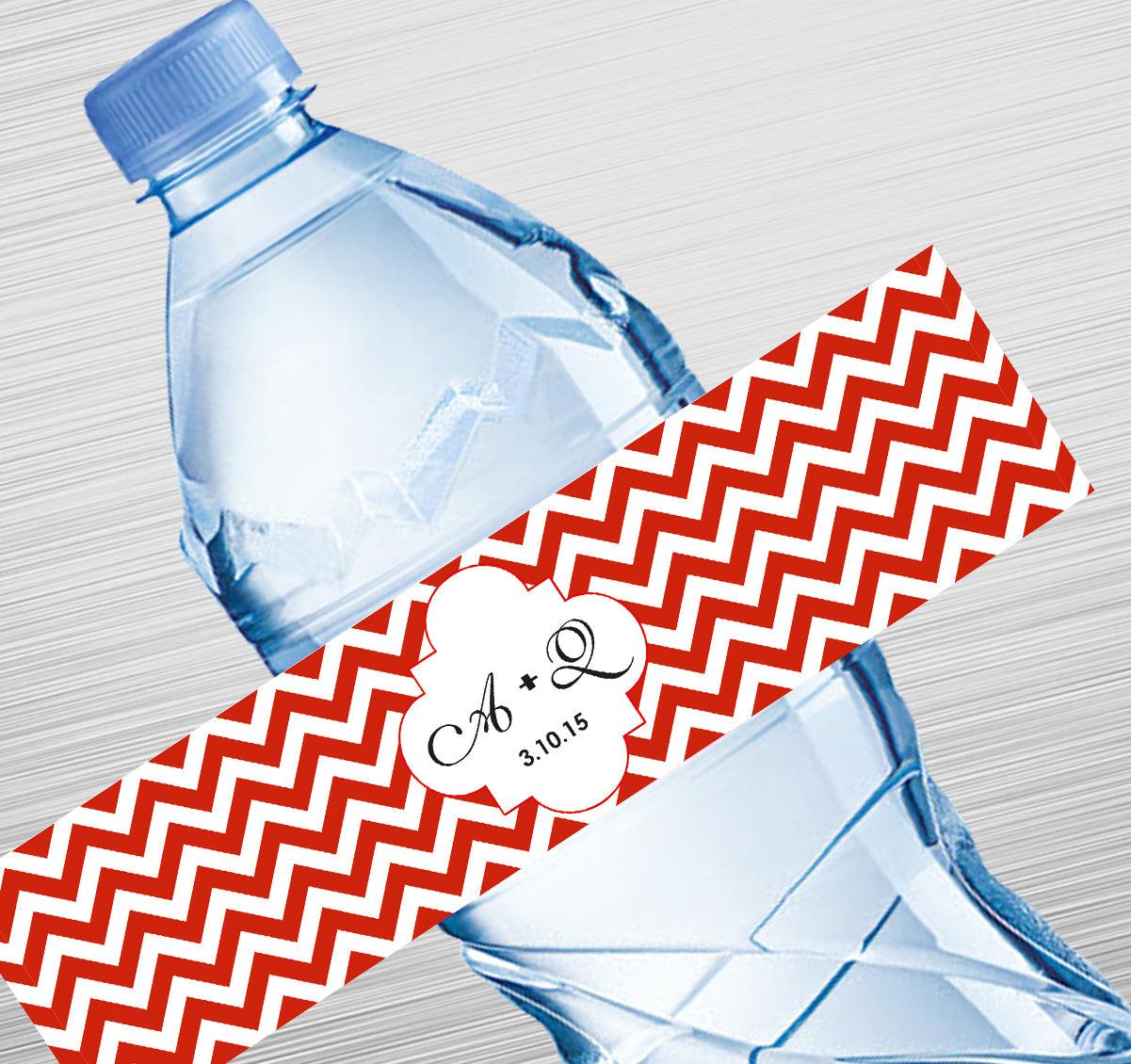 Chevron Intitials Water Label GIFT FOR ALL Pretty UR Party